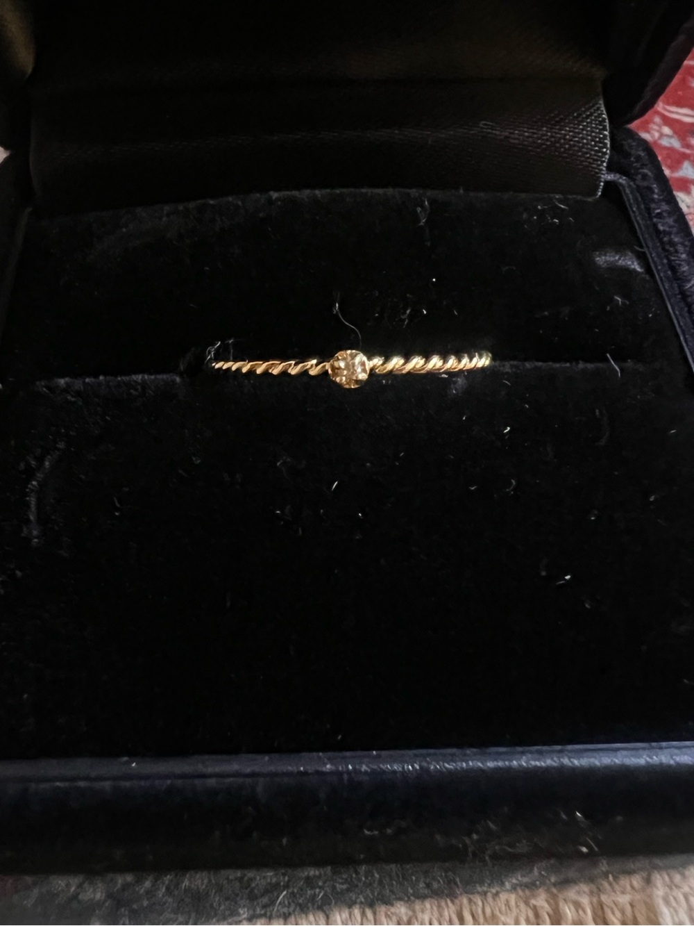 Aurate 18k Gold Mini Twist Ring with Diamond
